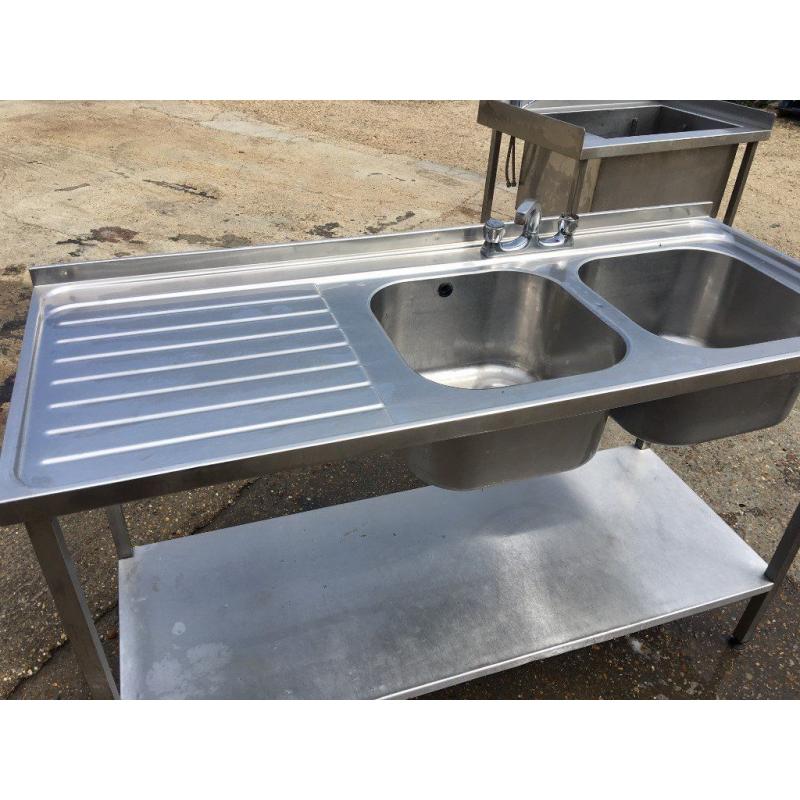 Stainless Steel Double Sink 150cm
