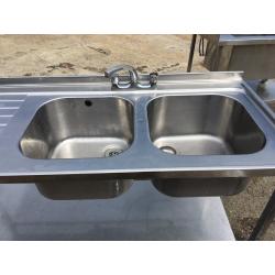 Stainless Steel Double Sink 150cm