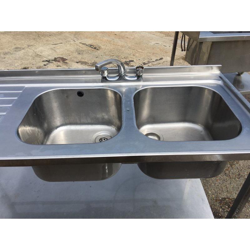 Stainless Steel Double Sink 150cm