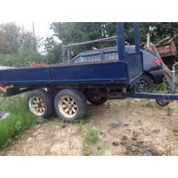 twin axel trailer 9ftx4ft drop sides and tailgate