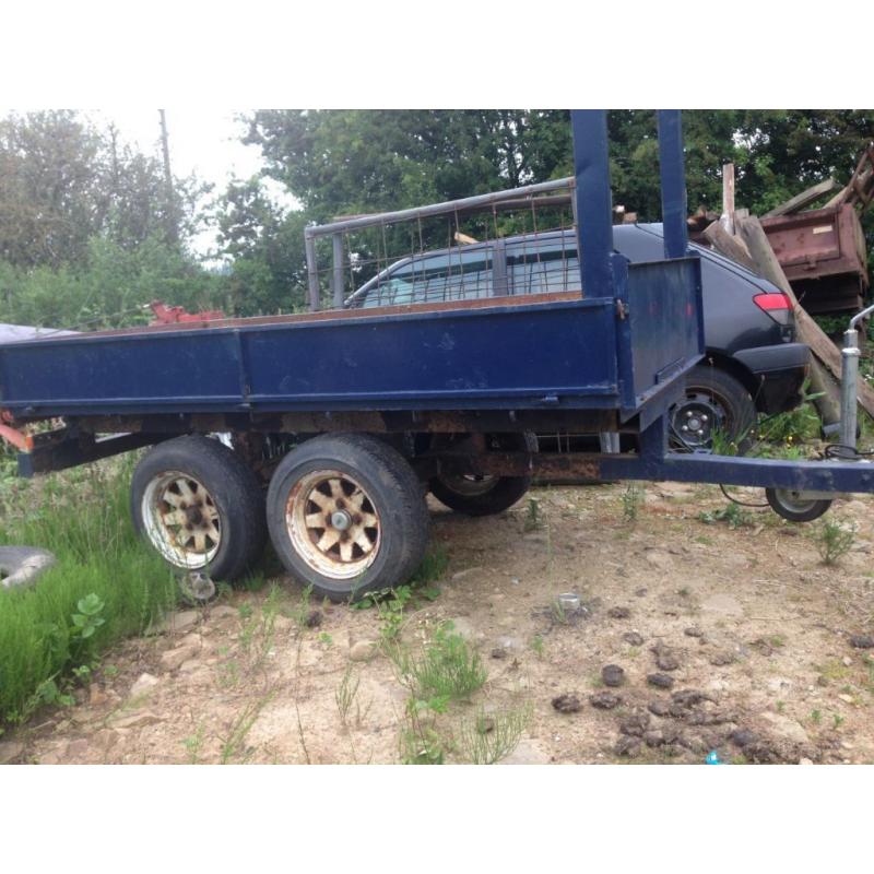 twin axel trailer 9ftx4ft drop sides and tailgate