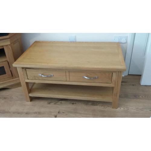 Oak and oak veneer coffee table
