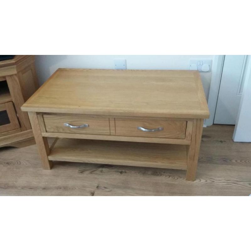 Oak and oak veneer coffee table