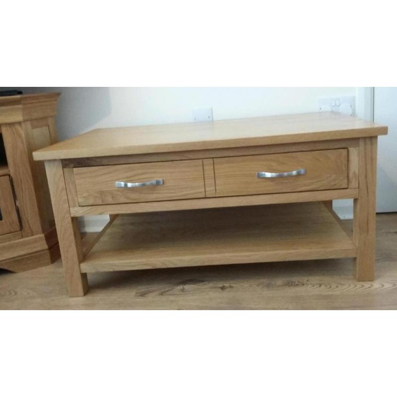 Oak and oak veneer coffee table