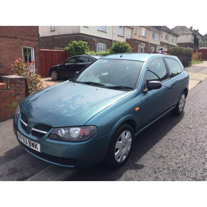 2003 nissan almera 1.5s 3 doors mot nov 16 46100 miles 596 o.v.n.o part ex to clear