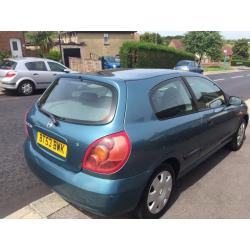 2003 nissan almera 1.5s 3 doors mot nov 16 46100 miles 596 o.v.n.o part ex to clear