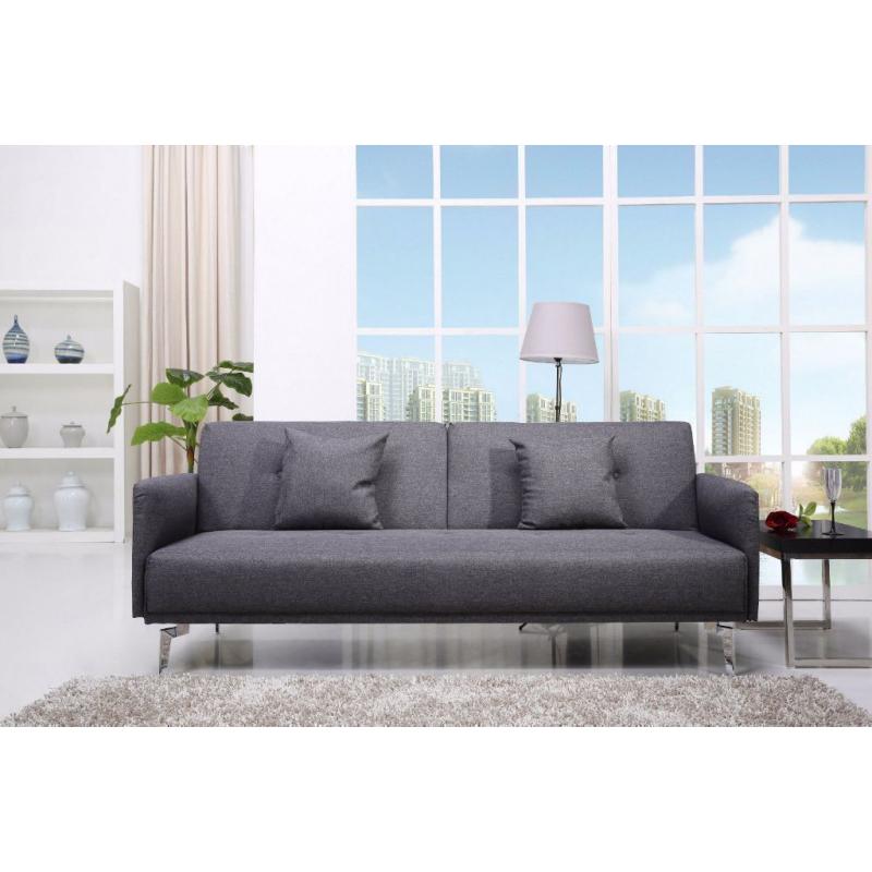 Sofa Bed 3 Seater Modern Design Futon Sofabed + 2 Matching Cushions Hardly Used VGC (Can Deliver)