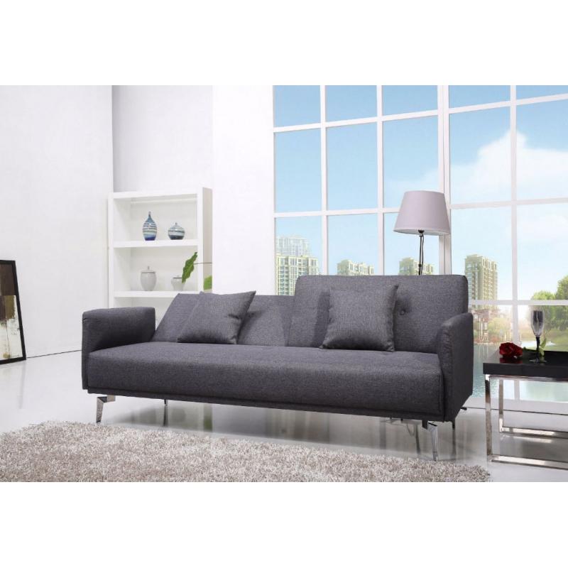 Sofa Bed 3 Seater Modern Design Futon Sofabed + 2 Matching Cushions Hardly Used VGC (Can Deliver)