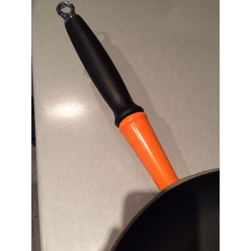 Le Creuset volcanic orange frying pan