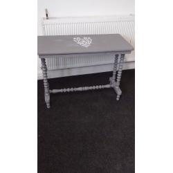 Make up table aged grey shabby chic