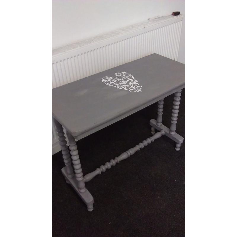 Make up table aged grey shabby chic
