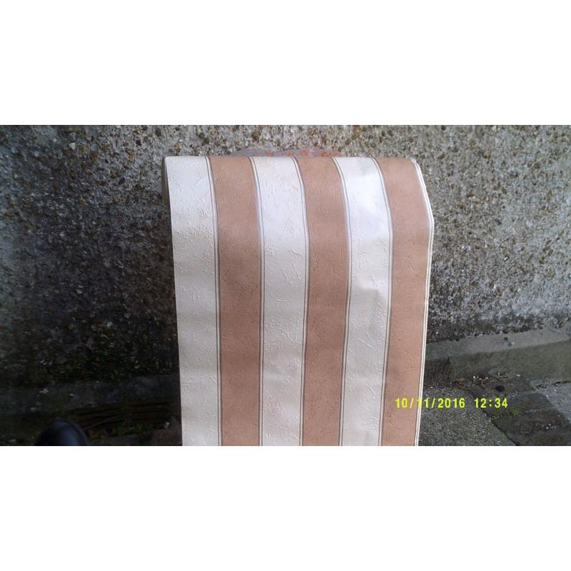 SIX ROLLS of STRIPED WALLPAPER ( STILL in It's WRAPPING ) USE AS IS or EMULSION OVER