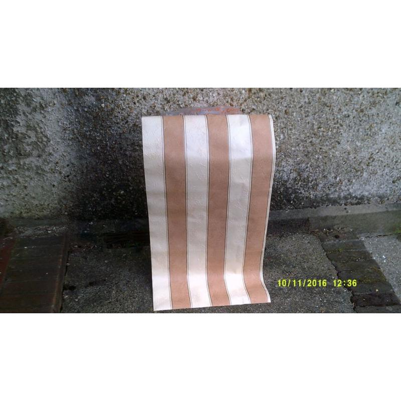 SIX ROLLS of STRIPED WALLPAPER ( STILL in It's WRAPPING ) USE AS IS or EMULSION OVER