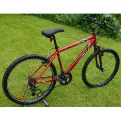 Apollo Feud mountain bike, 17" medium frame, Shimano 18 speed gears, 26" wheels