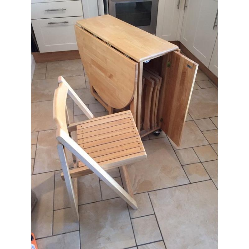 Fold away table and chairs