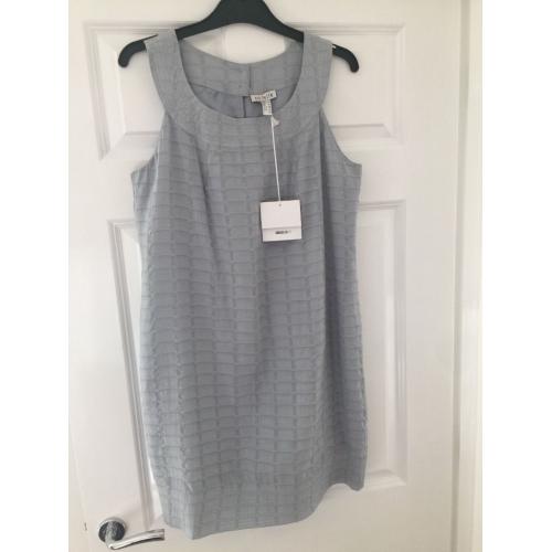 Co.lette (Colette) Dove Grey Lady's / Woman's Summer Pure Silk Dress Size 14