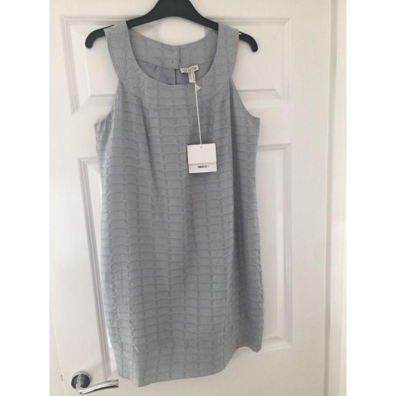 Co.lette (Colette) Dove Grey Lady's / Woman's Summer Pure Silk Dress Size 14