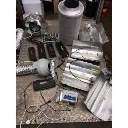 Hydroponics full kit. Lights ballasts digit controller shades