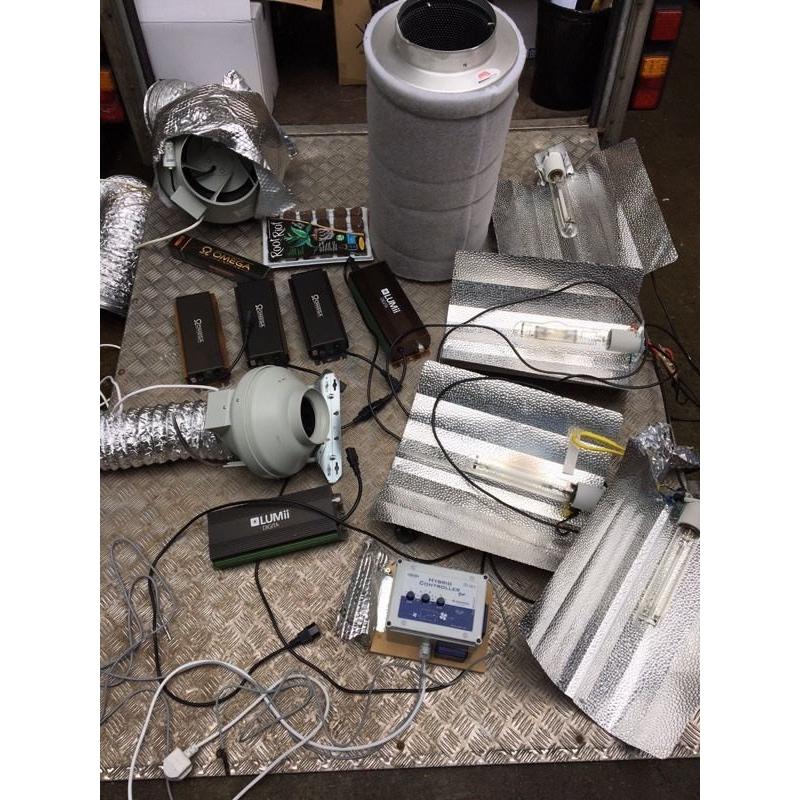 Hydroponics full kit. Lights ballasts digit controller shades