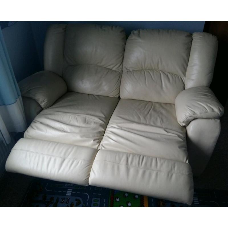 Cream Reclining Sofa