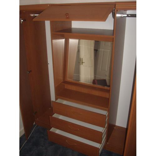 Bedroom Cupboard, Drawers & Dresser Unit - Matching Headboard