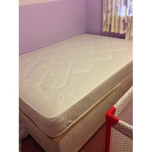 Double divan bed and mattress