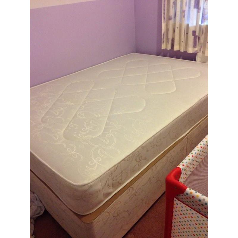 Double divan bed and mattress