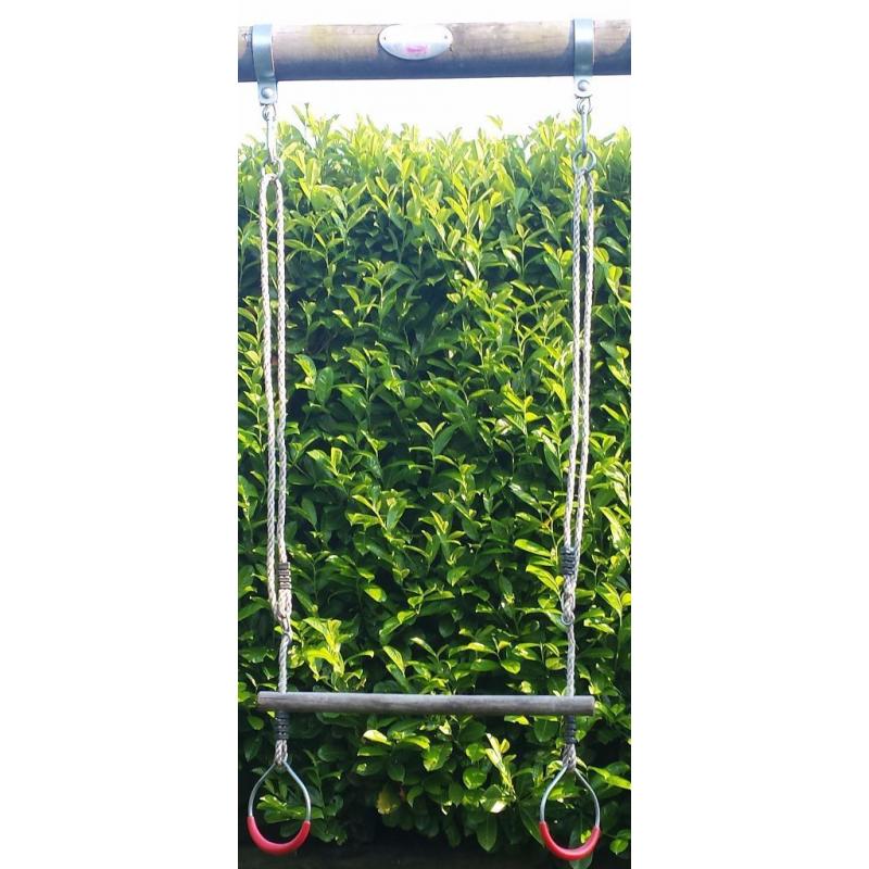 Trapeze Bar with Gym Ring Swing Attachment