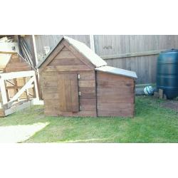 Solid wood reclaimed chicken coop/house/hut