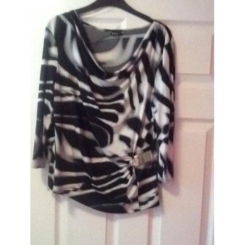 Black silver white top