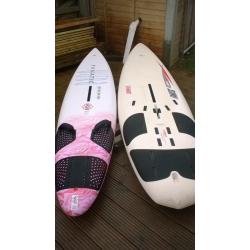 Wind surfing boards, 2sails 2 bags