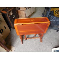 TABLE INLAID DROP LEAF ON CASTORS CHADDESDEN DERBY