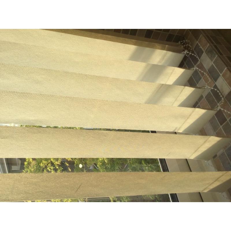 Set of 3 vertical blinds for bay window.