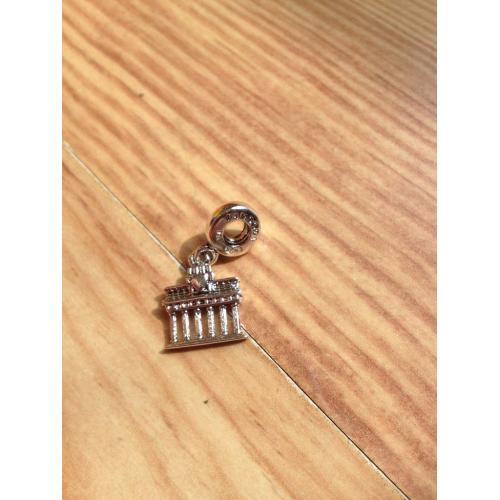 New 925 Sterling Silver Berlin Brandenburg Gate Dangle Charm.