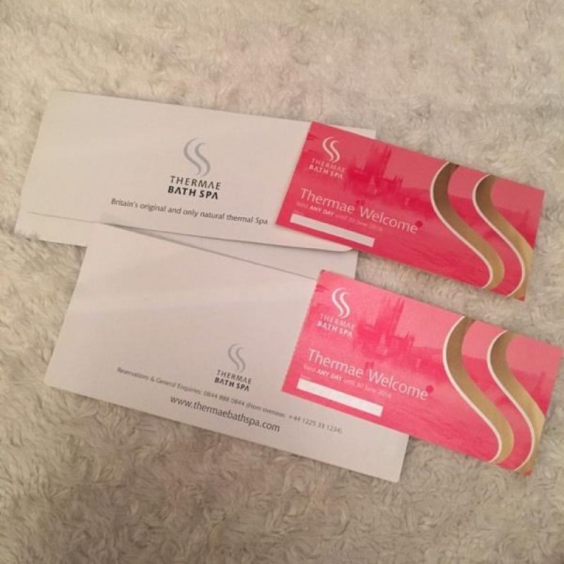 Bath Spa voucher (June 2016) x2