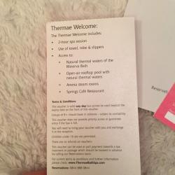 Bath Spa voucher (June 2016) x2