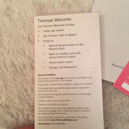 Bath Spa voucher (June 2016) x2