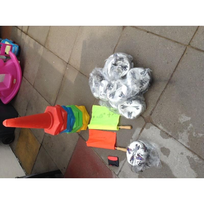 Children's football training equipment.