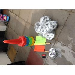 Children's football training equipment.