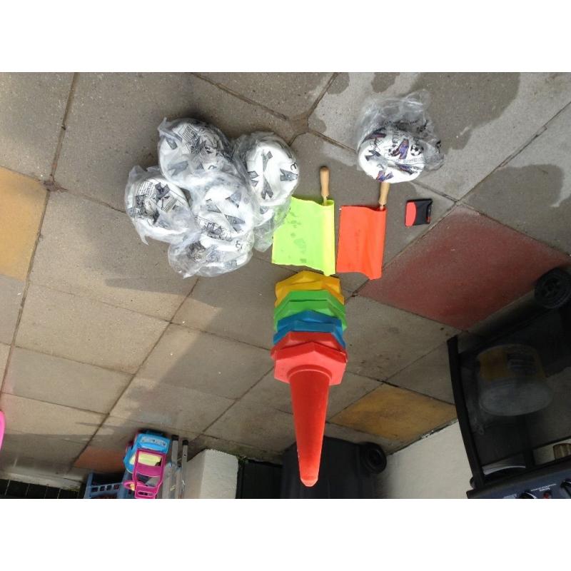 Children's football training equipment.