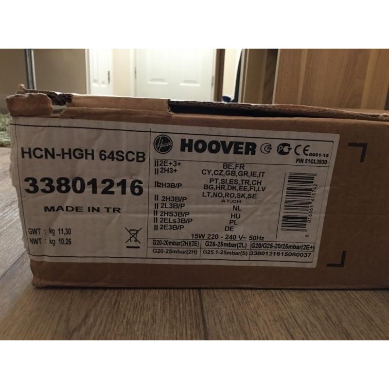 Brand New Hoover HGH64SCB 4 Burner Gas Hob in Black