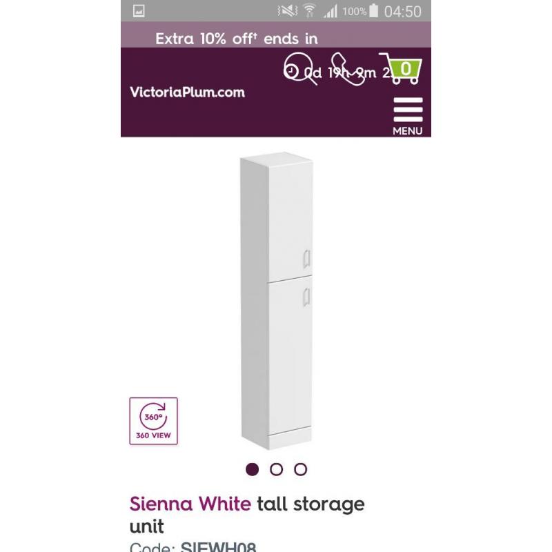 New victoria plum white gloss bathroom vanity set