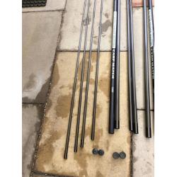 Leeda Slim 6M Carp Pole With 4 Top Kits and Extras