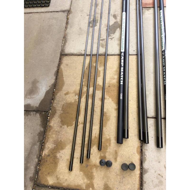 Leeda Slim 6M Carp Pole With 4 Top Kits and Extras