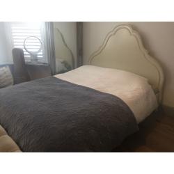 Double Bed (kingsize) Cream Parisienne style, 2 bedside tables, dressing table, stool, chest drawers