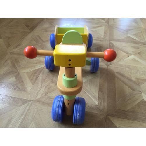 Early learning centre Childrens wooden trike/bike and trailer