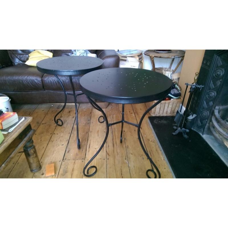 Black Metal Tables X 2 - Interior or Exterior Use