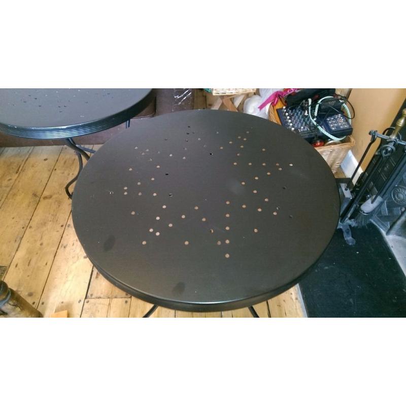 Black Metal Tables X 2 - Interior or Exterior Use