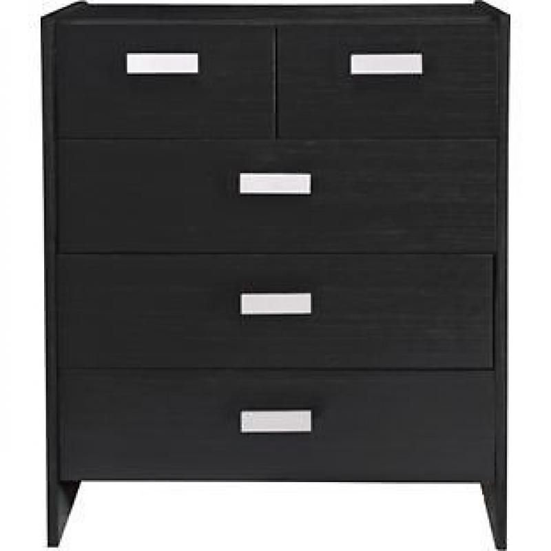 New Capella 3+2 Drawer Chest - Black ash Effect
