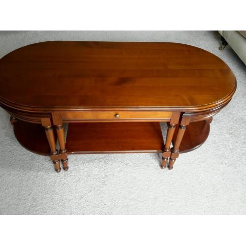 Oval wooden coffee table